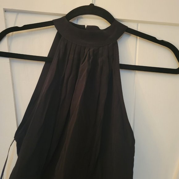 Zara Backless Black Silky Halter Dress - Picture 3 of 7